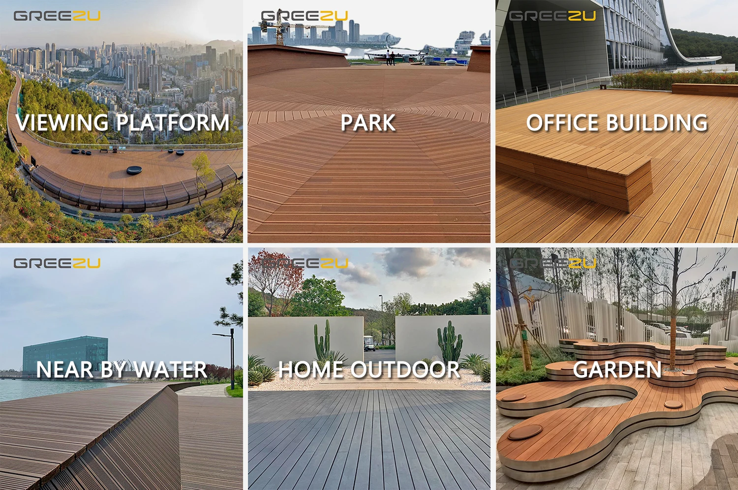 Bamboo Antislippery Swimming Pool Decking Bamboo Outdoor Black Color