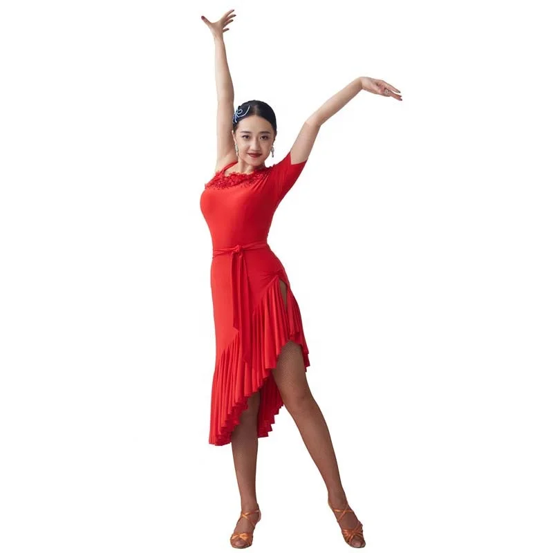 New Latin Dance Dress Women black latin practice wear Salsa Latin Dance  Competition Dresses 2125 on sale