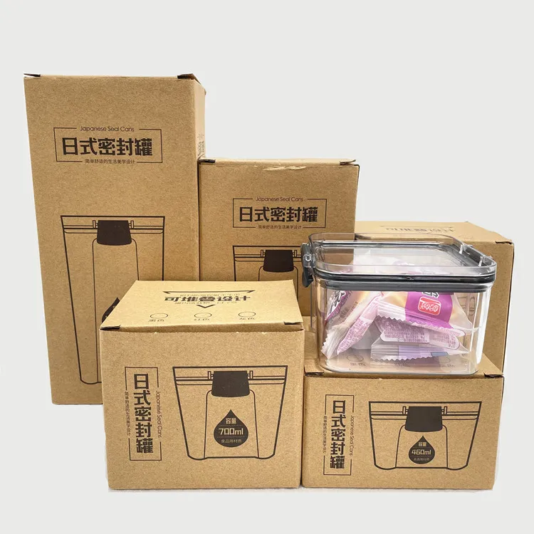 Plastic Covered Sealed Cans Grain Storage Jar Kitchen Storage Box Set Of 5