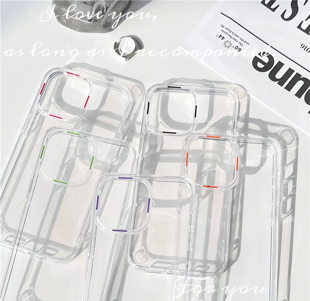 Clear Phone Case For Iphone X 7 8 10 11 12 13 14 15 Max Pro Plus Precision Hole Bumper Pc Tpu Custom Transparent SJK142  Laudtec details