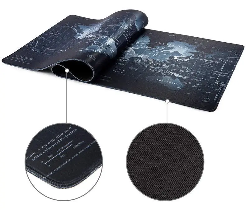 World Map High Quality Sublimation Printed Gaming Mat Computer Desk Mat Size Rubber Mouse Pad