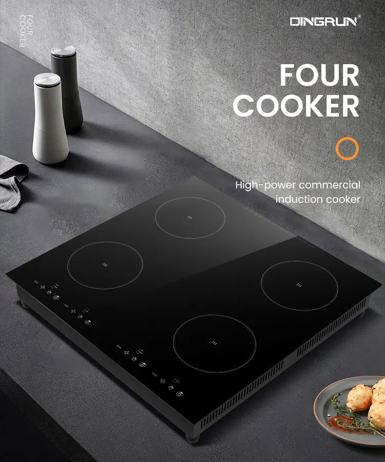 Hot Sell 4 Heads Cooker Induction Cooktop 220v 2000w Waterproof Infrared Cooker Commercial