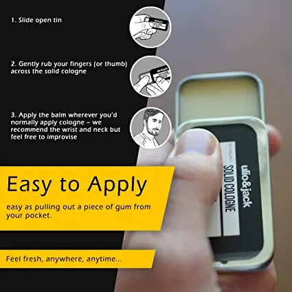 Custom Private label 0.5oz Travel Friendly Tin strong Men's Solid Cologne without alcohol