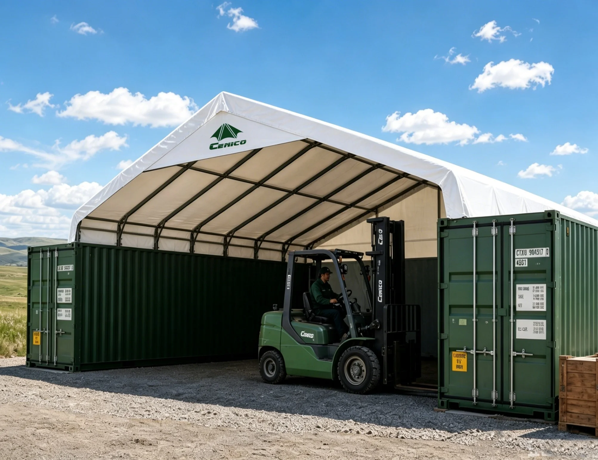 Peak Style Container Top Shelter,  Container Canopy, Storage Shelter , Container Roof Tent