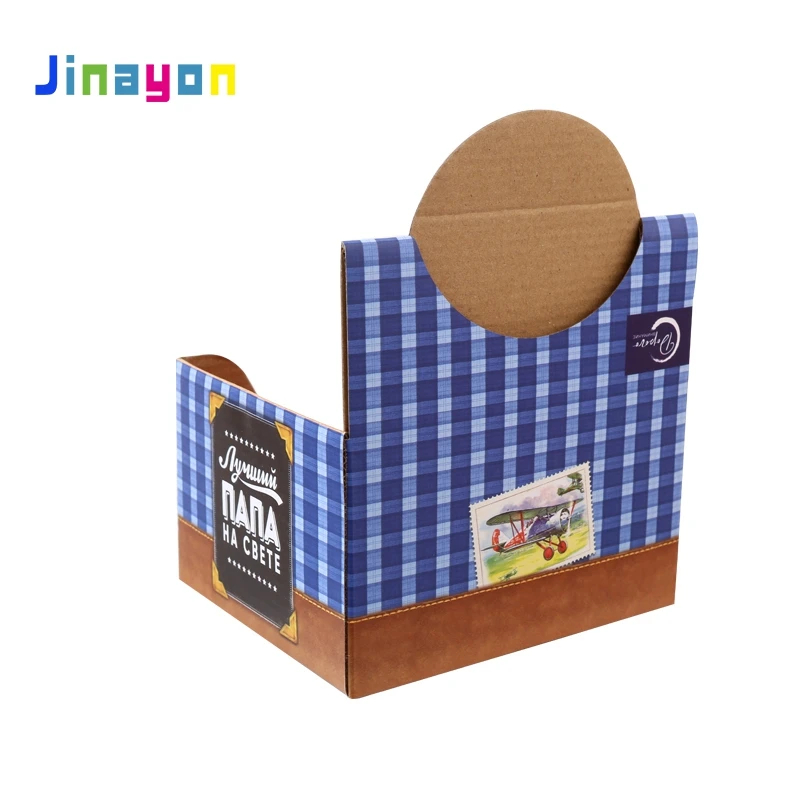 Jinayon Custom Mini PDQ Corrugated Paper Foldable Display Box for Retail Store Paper Product