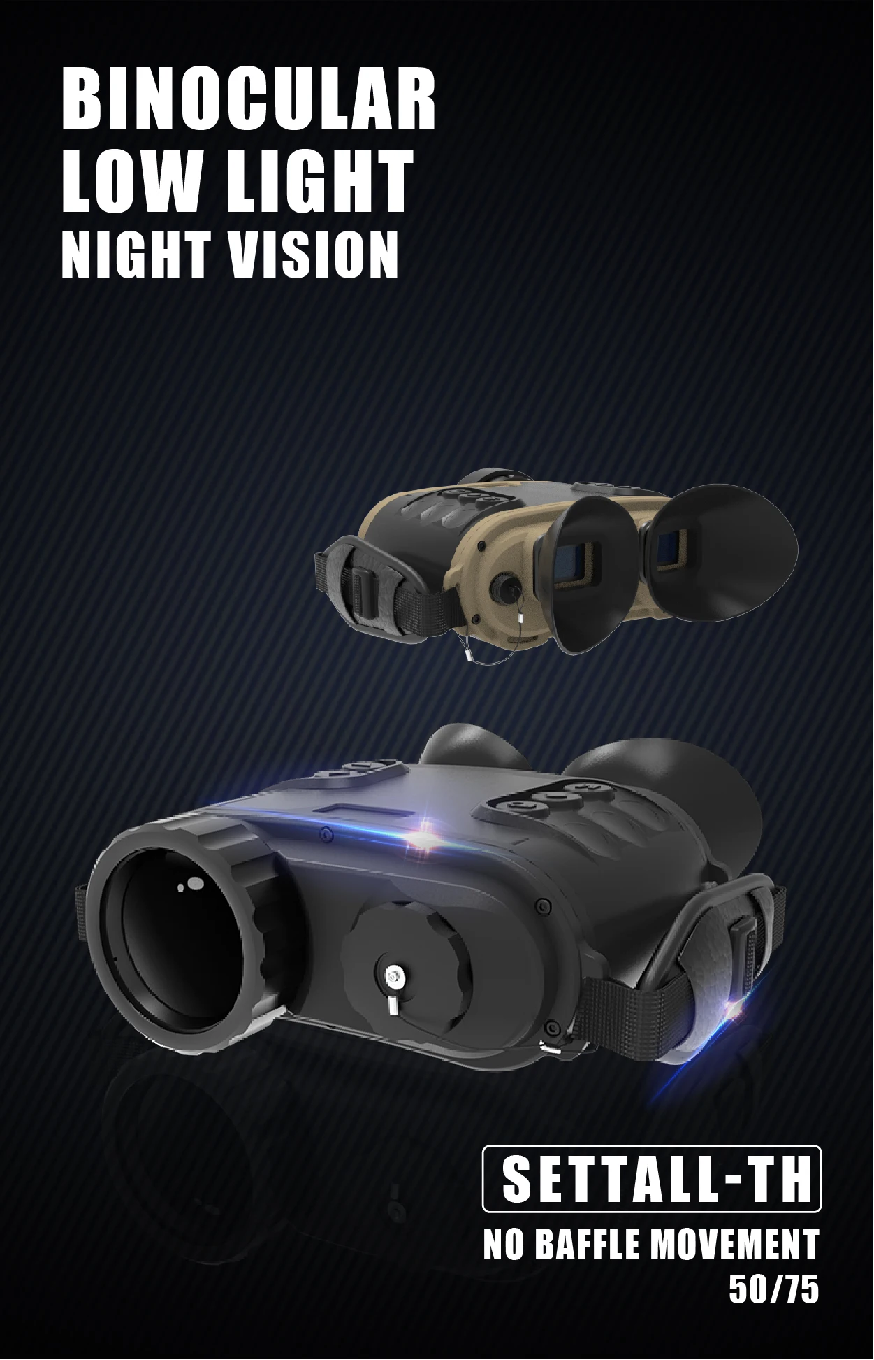 Settall Th75 Night Vision Binoculars Camera Helmet Mounted Digital