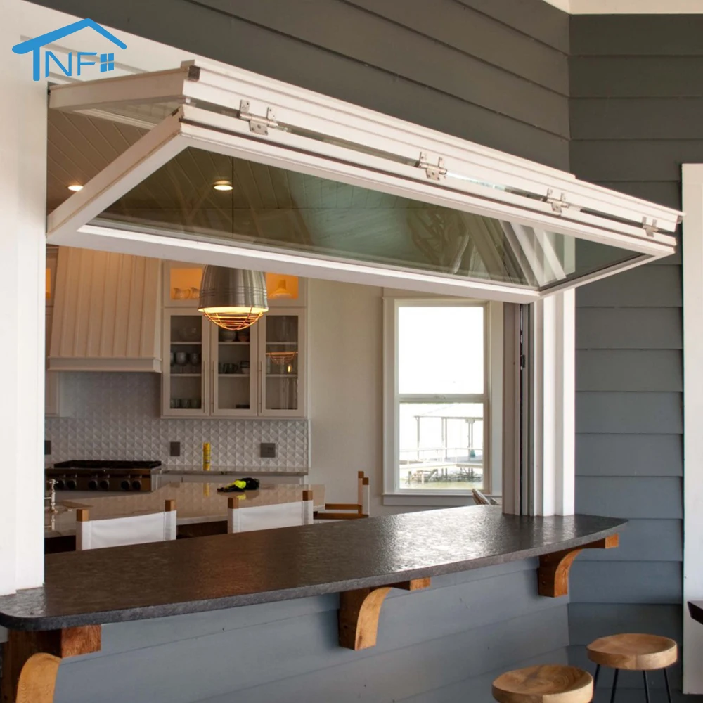 NF New Design Aluminium Hurricane Proof Vertical Bifold up windows Vertical Folding Window
