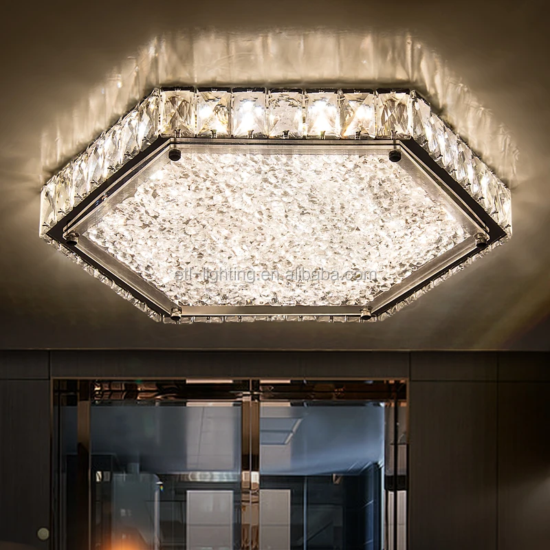 high quality hotel crystal ceiling chandelier lighting bedroom decor stainless steel light ETL60447