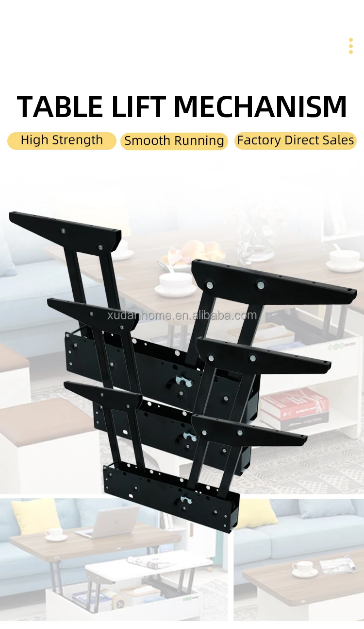 Extension Desktop Mechanism Herraje Mesa Functional Dinner Table Lift