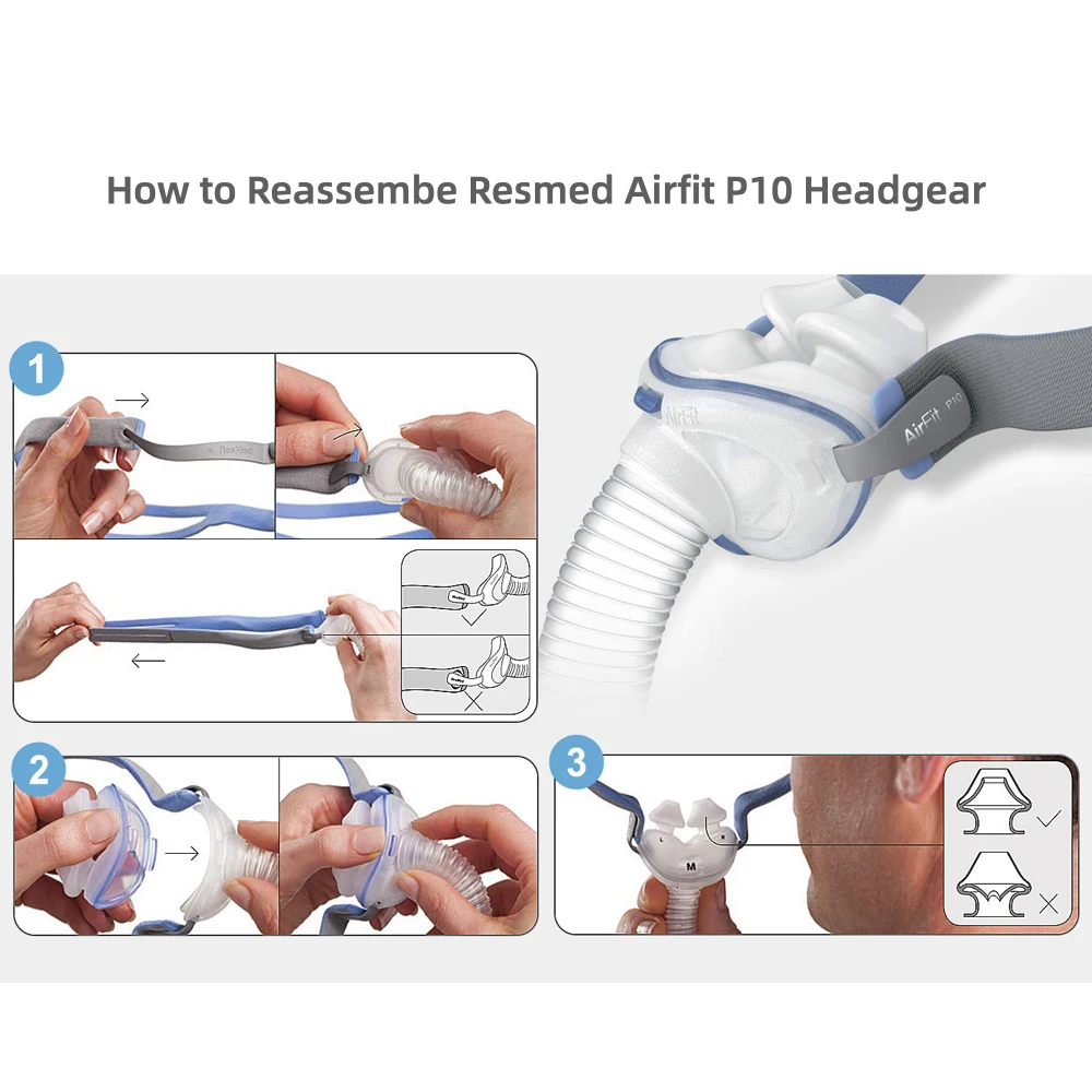 Cpap Headgear Cpap Mask Strap With 2 Clips Compatible With Airfit P10