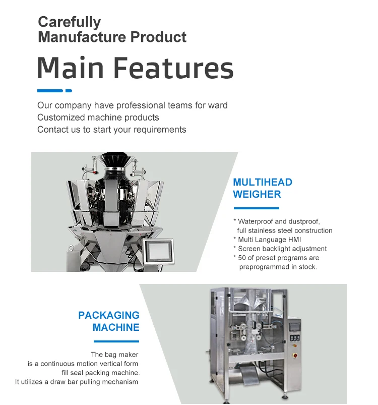 Full Automatic Food Vertical Packaging Machine Weighing and Packaging ...