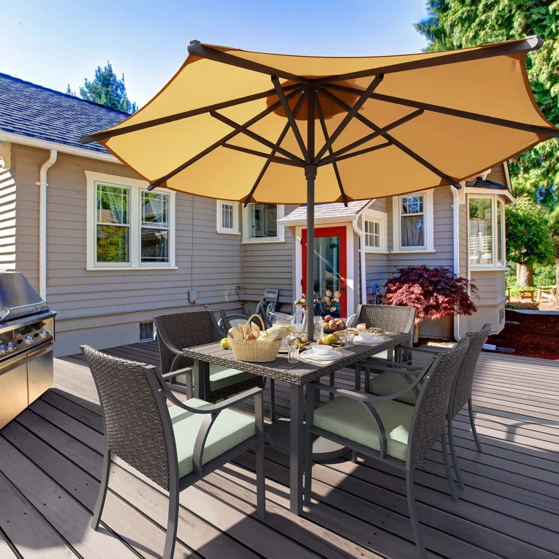 Rattan Garden Furniture 6 Seater Table and Chairs Outdoor Aluminum Patio Furniture Sets Luxurious Outdoor Garden Dining Set supplier