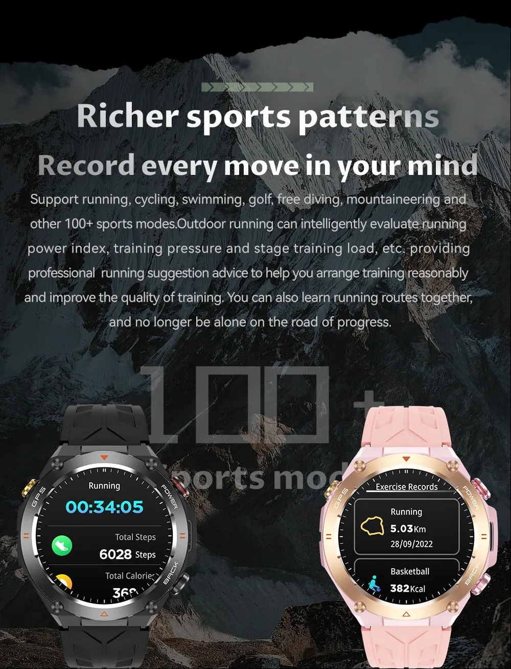 product gps outdoor sport smart watch waterproof  ip68 sleep blood oxygen monitoring slim lightweight for men girls-8