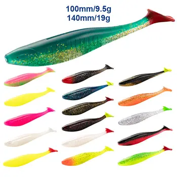 Cheery Wholesale 5/4pcs Per Pack Artificial Soft Lures Fishing 10cm 14cm Floating Fish T Tail Worm Baits for Freshwater Fish & C – Soft Lure – view 2