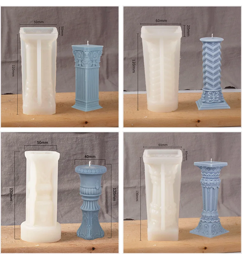 Dumo Roman Column Candle Mold 3d Plaster Epoxy Resin Modern Home Decor