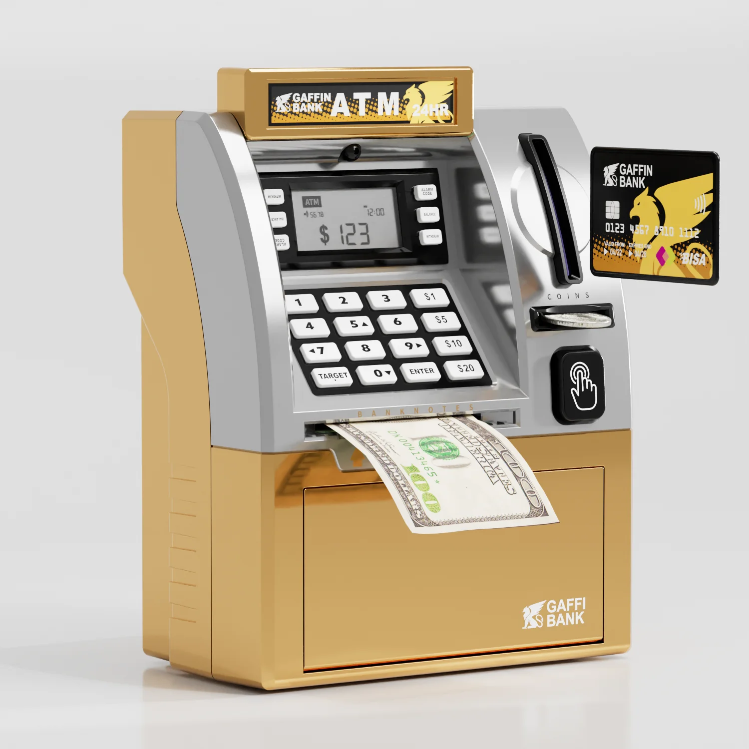 High Quality Electric Simulation Kids Mini Banking Atm Machine Toys Wholesale Multifunctional Money Storing Savings Piggy Bank