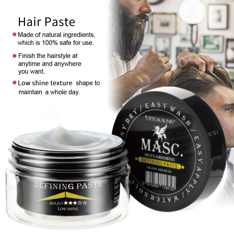 Customizable Private Label Mens Matte Clay Texturizing Natural Hair Wax Pomade Styling Paste