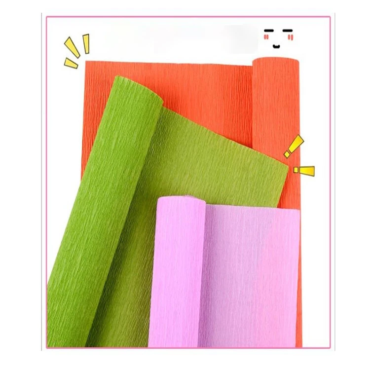 50cm*2.5m Per Roll Packing Crepe Paper Art Craft Paper Diy Colorful