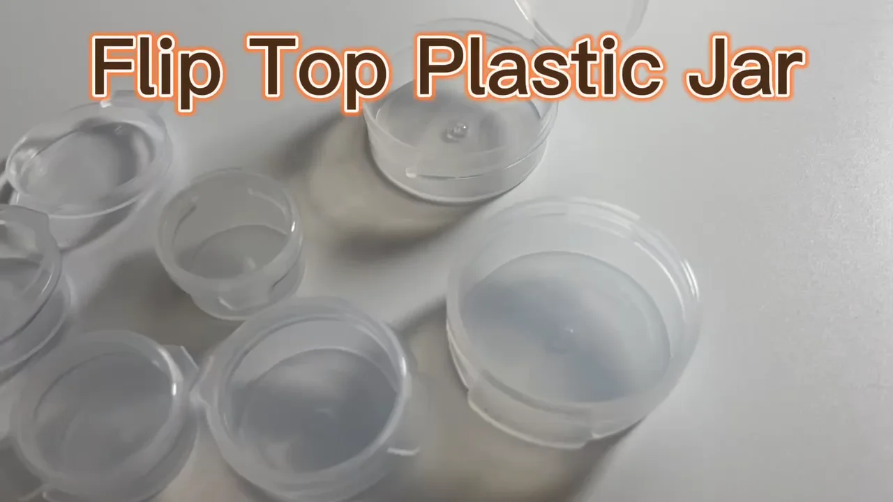 Mini Flip Top Jars Plastic Jars With Hinged Lids Concentrate Cosmetic