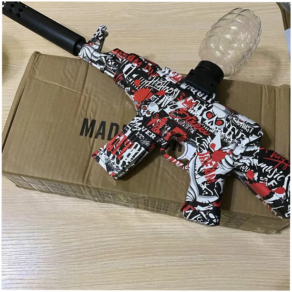 Electric Gel Bullet Water Beads Toy Gun M416 Akm 47 Shooting Game Splatter Ball Gel Ball Blaster 