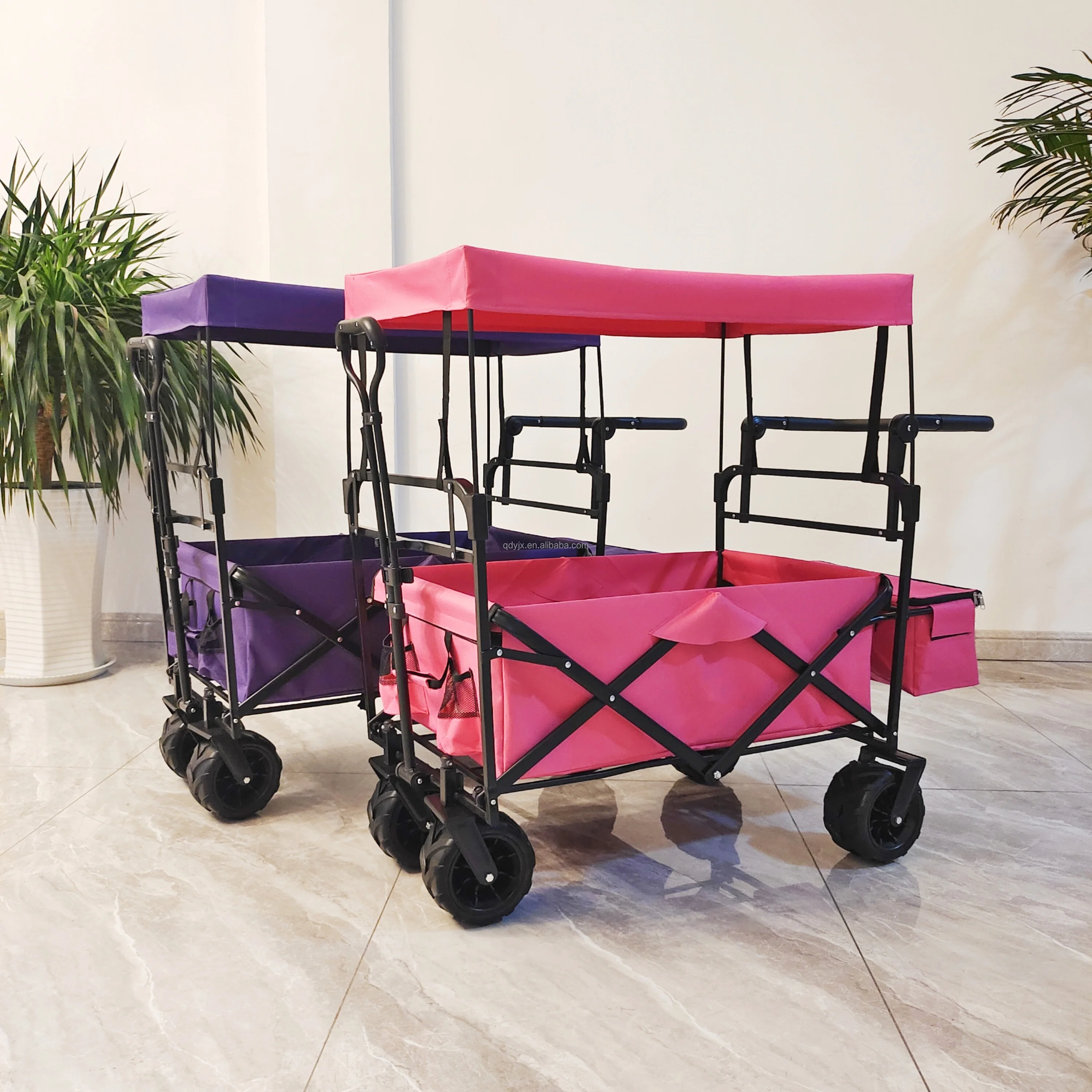 Мини-наружные стальные детские кемпинговые тележки тележки ПВХ колеса Хранилище складной тележки 16
