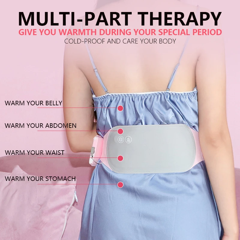 Warm Wireless Menstrual Cramp Relief  Vibrating Rechargeable Menstrual Heating Massager Pad