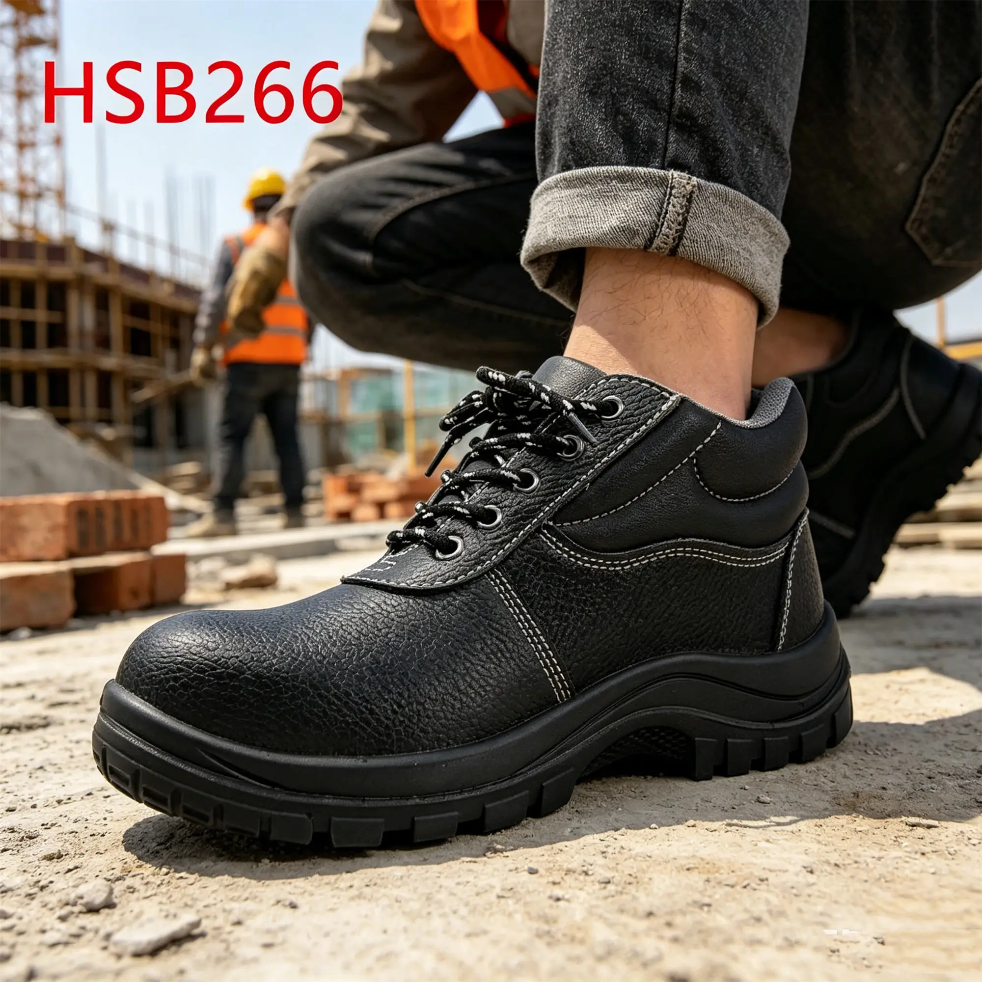 ZYF,Kenya Market Popular Anti-collision Steel Toe Safety Footwear Factory Mechanic Puncture Proof Leather Work Boots HSB266