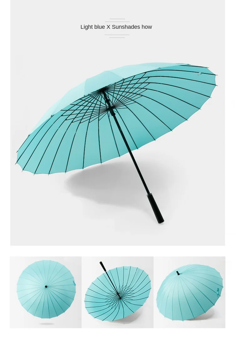 Japanese style 24 ribs manual straight rain umbrella