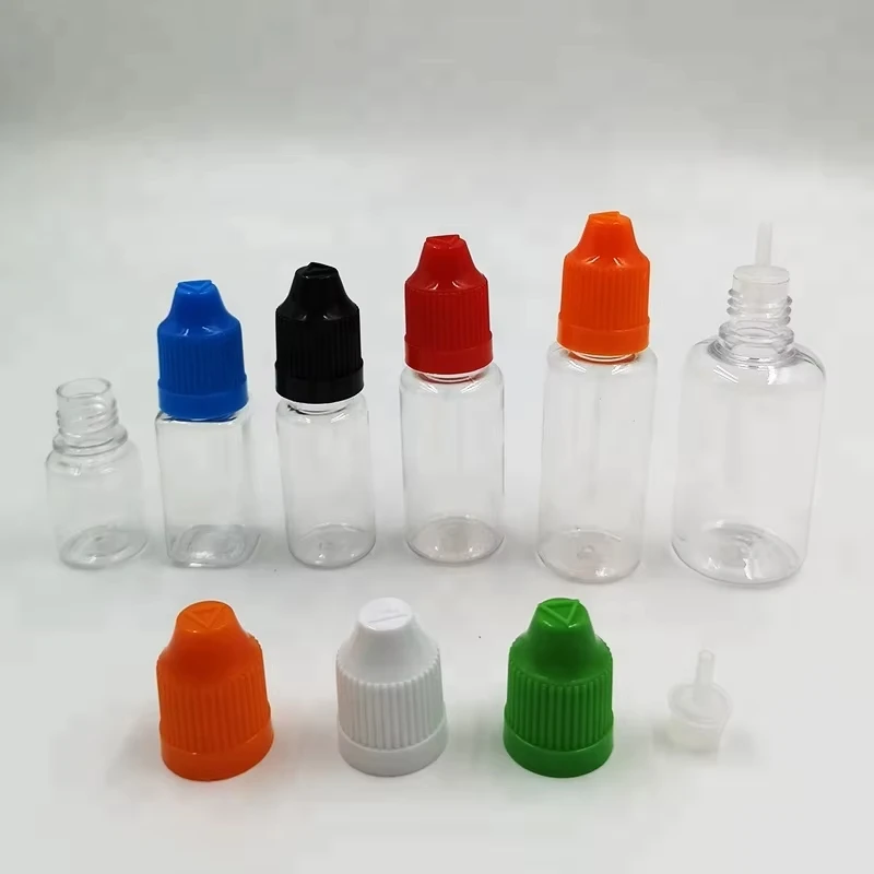 Eco-Friendly 10ml 20ml 30ml with Child Resistant Cap PET Plastic Dropper Bottle for Cosmetics Essential Oils Secure Packaging factory