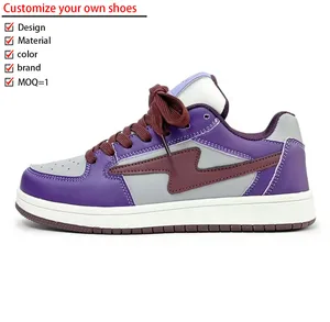 Designer Men's Leather Skateboard Shoes Trendy Casual Thick Sole High Quality Fashion Sneakers for Autumn Winter Custom Lighted