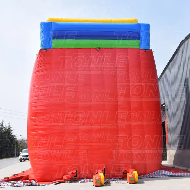 Inflatable Vertical Rush Slide Challenge Playground Obstacle Course Bouncy Slides with Climbing Wall for Sale