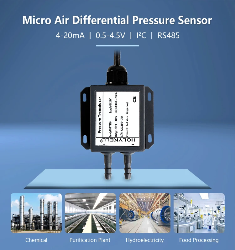 Holykell Rs485 Modbus Air Differential Pressure Sensor 10 Kpa Buy