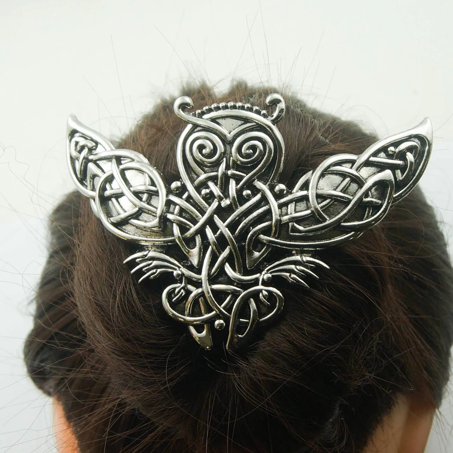 Owl Hair Sticks Hairpins Vintage Celtic Alloy Metal HAQUIL Vintage Antique Celtic Owl Hairpin Hair Stick  main image 3