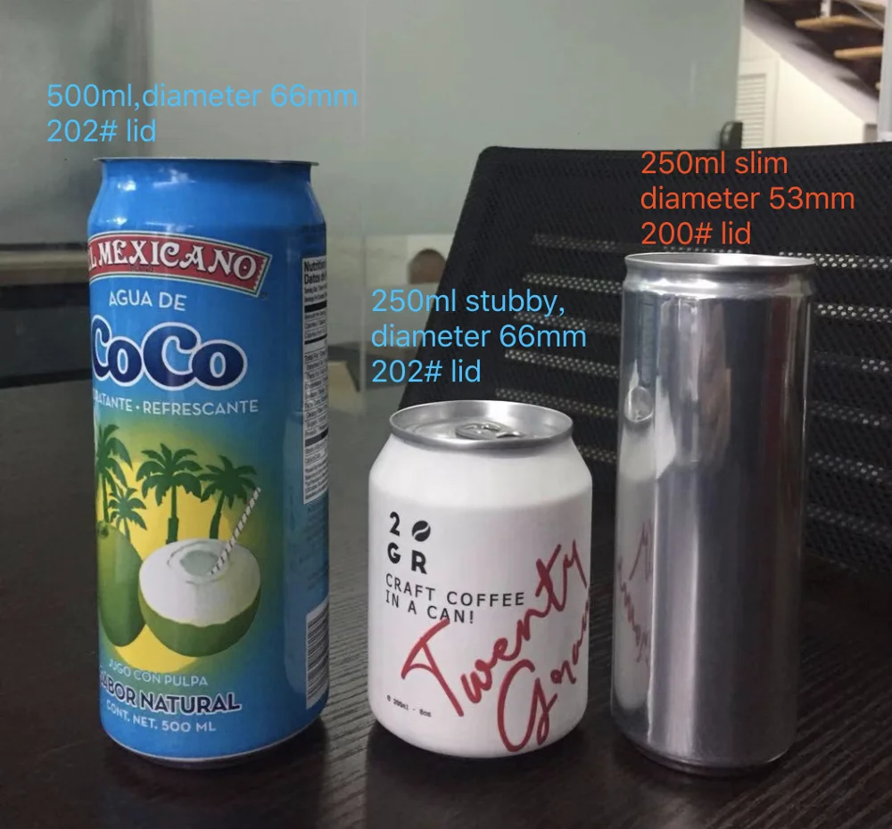 150ml 190ml 250ml 270ml 310ml 330ml 500ml Aluminum Can for Beverage Drink Water Juice Beer Energy Drink Coffee Tea