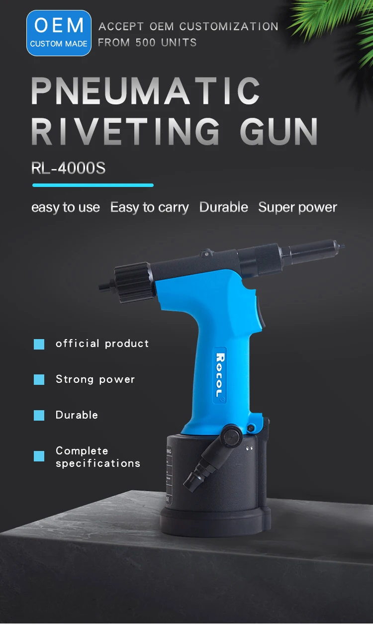 Rl4000s Automatic Pneumatic Blind Rivet Gun Pull Force Hydraulic Pop Stainless Steel Rivet Nut
