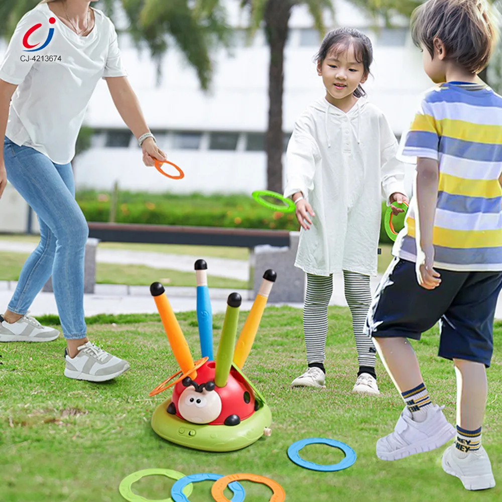 3 in 1 Educational Insect Jump Rope Rocket Launcher Ring Toss Game Remote Control Exercise Machine Outdoor Sport Toys