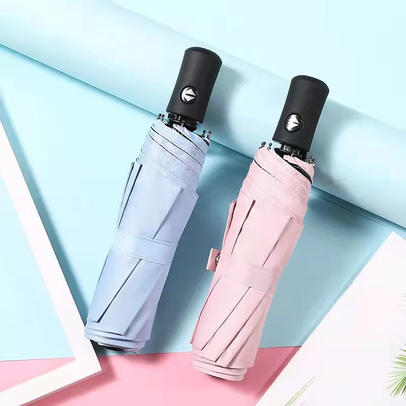 Пользовательский ветрозащитный зонт для путешествий с логотипом, автоматическое открытие, закрытие, легкий зонт от солнца и дождя, рекламная печать