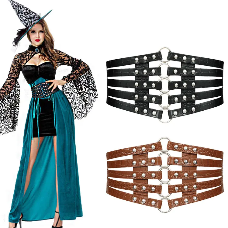  JASGOOD Womens Elastic Costume Waist Belt Lace-up Tied Waspie  Corset Belts For Women