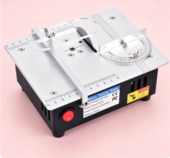 TEBAK Precision Mini Desktop Multifunctional Table Saw, Electric Household DIY Woodworking Cutter