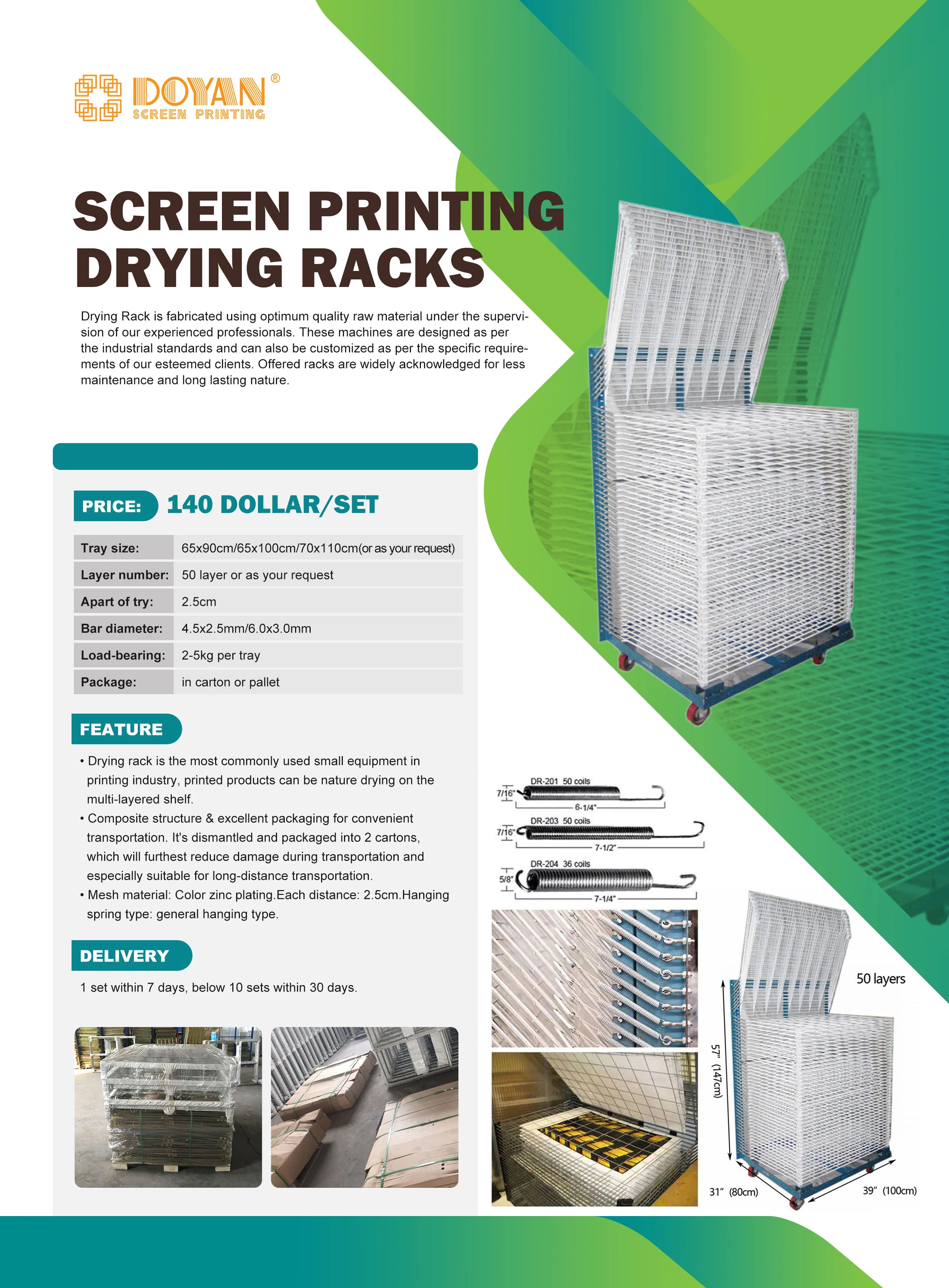 Industrial Multi-Rack Screen Printing Drying Racks