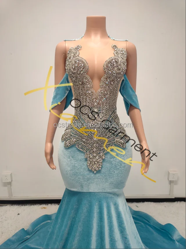 knee length dresses for ladies Luxury Evening Gown Royal Blue Dress XXXL main image 0