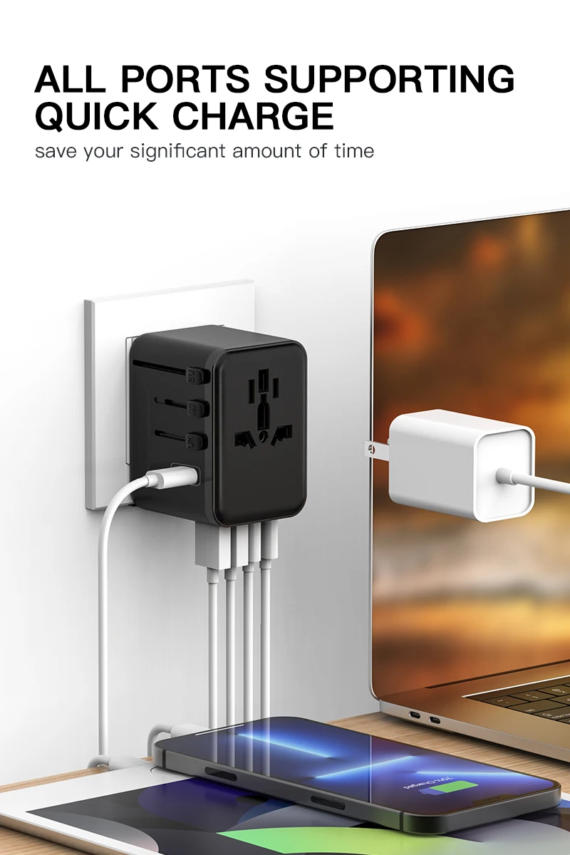 35w畅销书快速充电器通用旅行适配器电气多插座旅行插头适配器国际插头