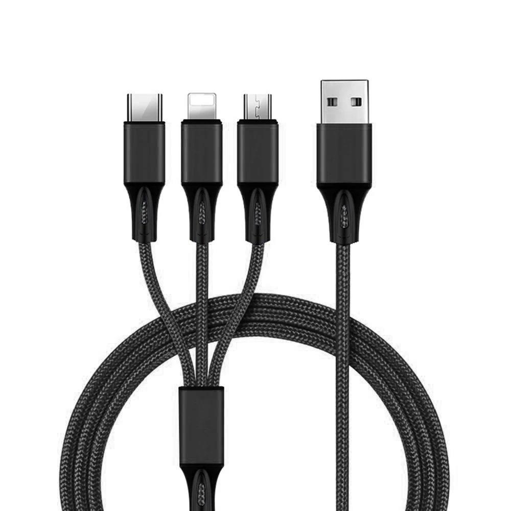 MAGNITTO Multi Charging Cable Magnetic Multi Charger Adapter 3FT Nylon Braided Universal 3 in 1 Multiple USB Cable Charging Cord Adapter with Type-C Micro USB Port Connectors for Cell Phones Tablets
