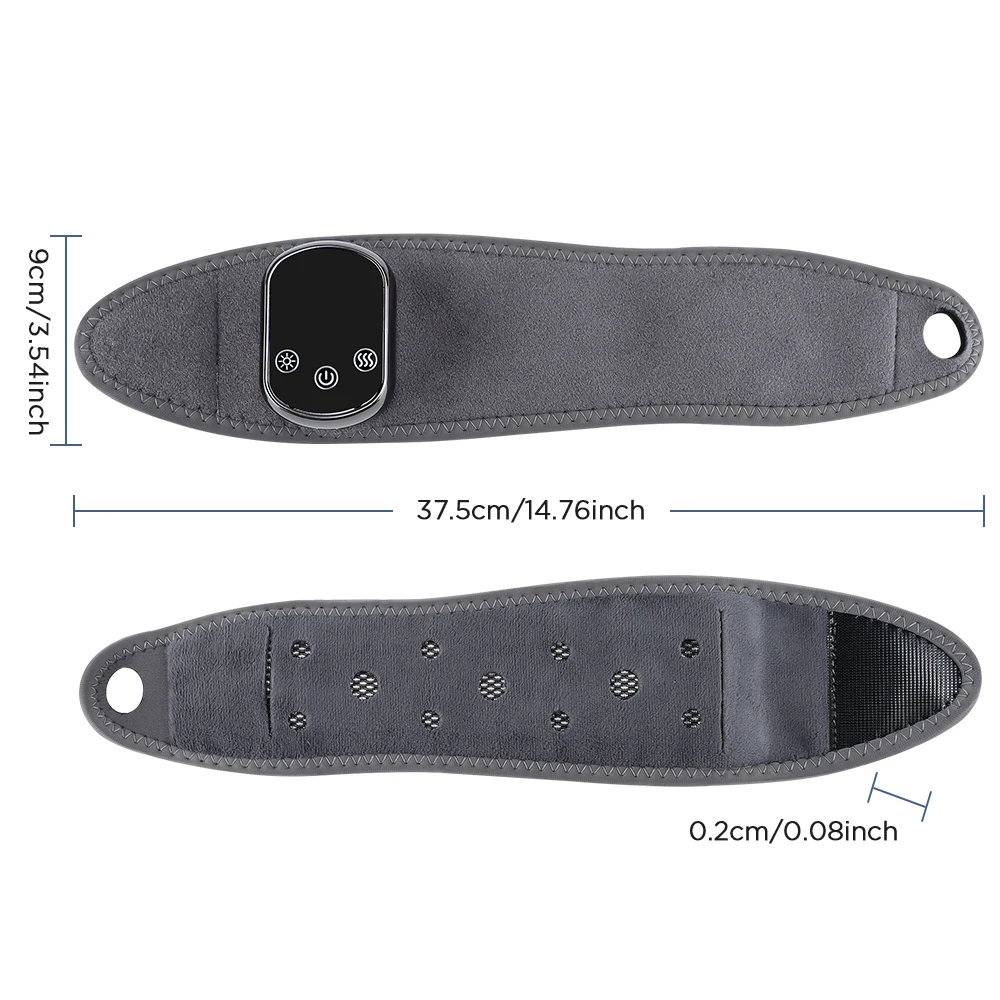 USB Rechargeable Electric Heating Vibration Wrist Wrap Massage Belt Hot Compress Hand Massager