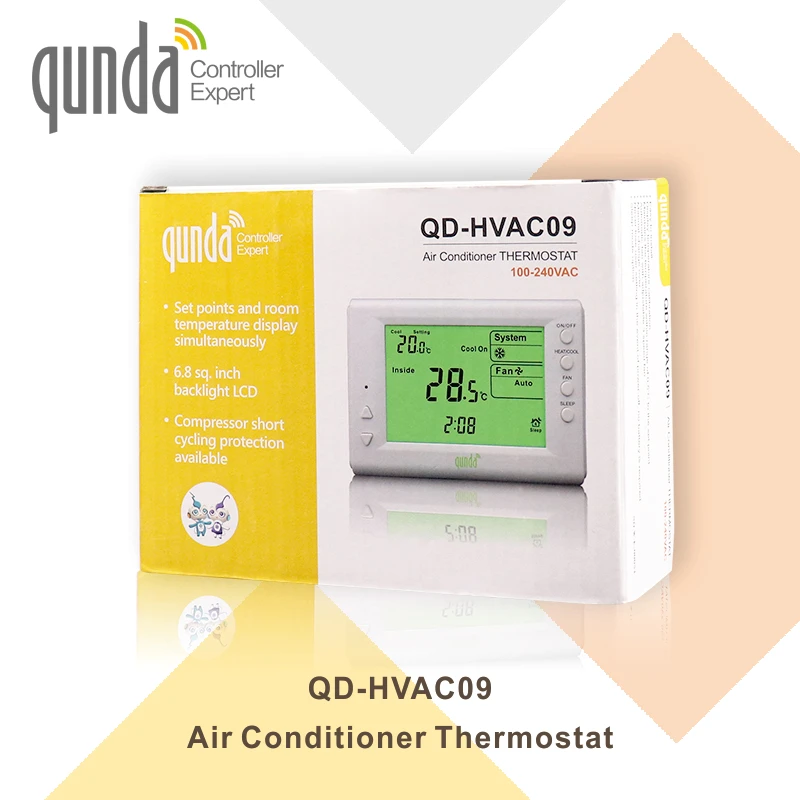 Qunda Qdhvac09 Central Air Conditioner Screen Thermostat System