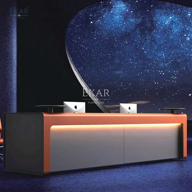 Modern company reception desk-commercial furniture-office furniture-desk factory