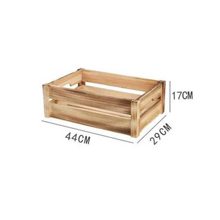Natural Wood Box Fruit Crate Wooden Vegetable Crates Rustic Wood Crates