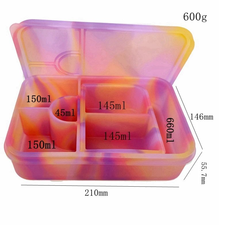 Ssph New Style Food Grade Silicone Children Leakproof Lunch Box Girl