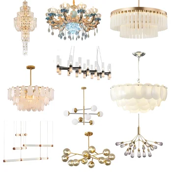 Nordic modern bedroom living room home LED E27 glass chandelier light
