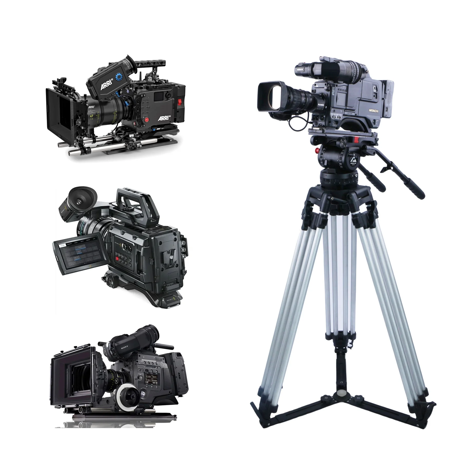 MagicLine Photographic Equipment Broadcast Heavy Duty Video Camera Tripod System With 150mm Bowl Cine 30 Fluid Head Kit